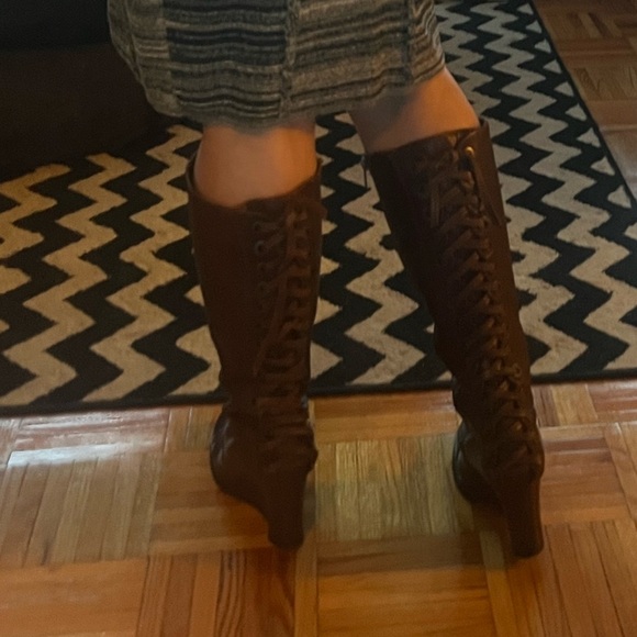 Apepazza Dark Brown Lace-Up Heeled Boots - Picture 5 of 6